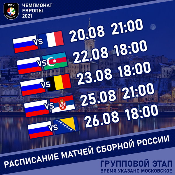 Сборная России стартует на чемпионате Европы