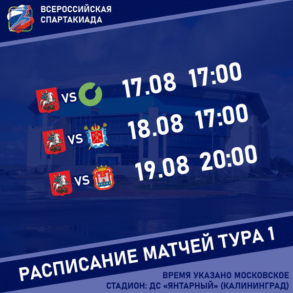 Сборная Москвы стартует на Спартакиаде 17 августа