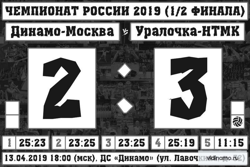 «Динамо» проигрывает «Уралочке» в полуфинале со счетом 2:3. 